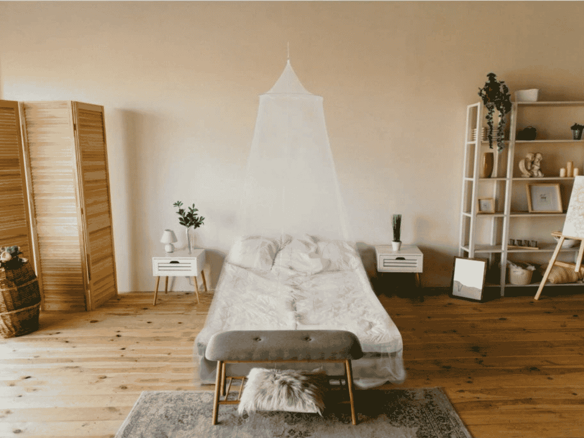 Síť, moskytiéra nad postel, Ø 65 x 230 cm, bílá